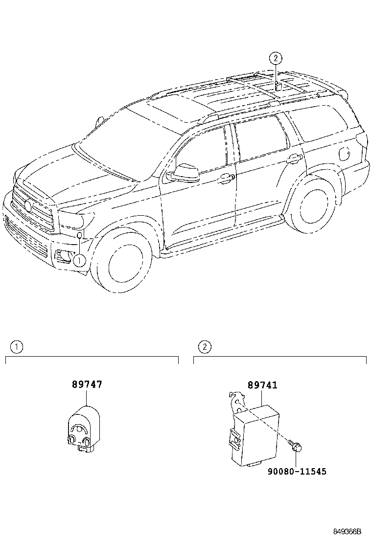 89741-0C070 RECEIVER, DOOR CONTROL product image