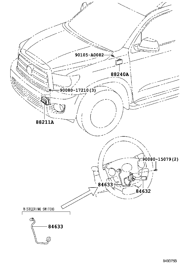 Toyota 88210-0C020 SENSOR ASSY, MILLIMETER WAVE RADAR