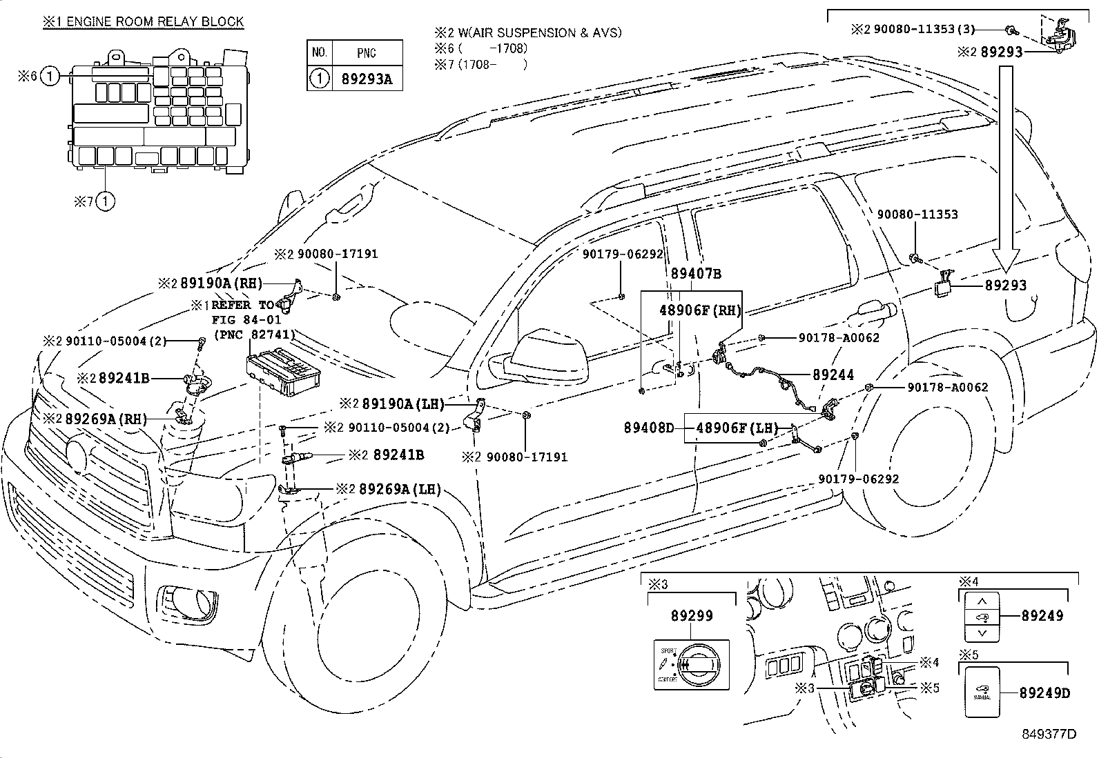 Toyota 89190-34050 SENSOR ASSY, ACCELERATION