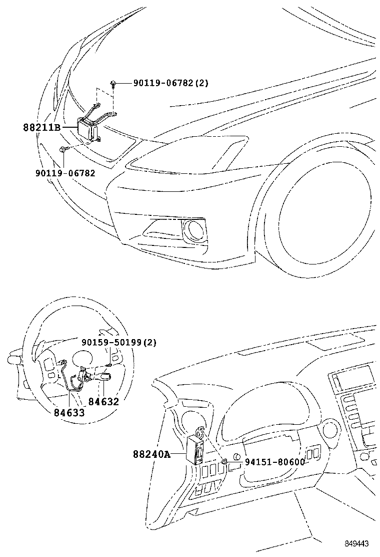 88210-53120 SENSOR ASSY, MILLIMETER WAVE RADAR product image