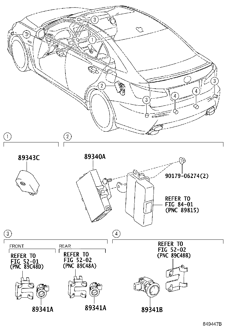 Toyota 89341-64010-A4 SENSOR, ULTRASONIC, NO.1