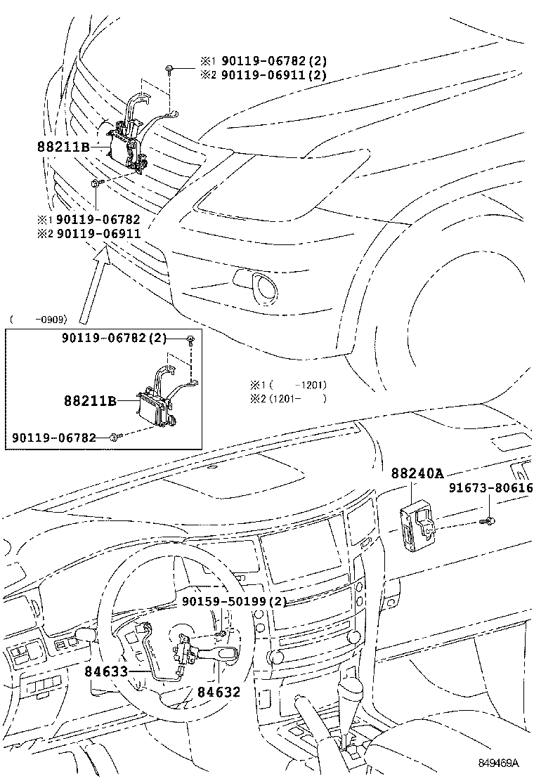 Toyota 88210-60060 SENSOR ASSY, MILLIMETER WAVE RADAR