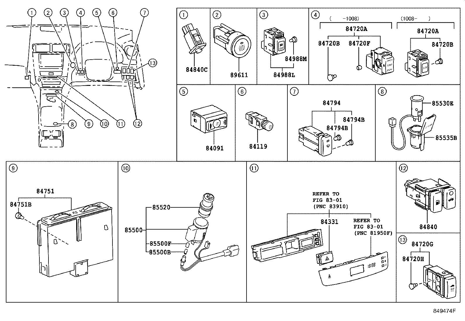 82730-53441 BLOCK ASSY, INSTRUMENT PANEL JUNCTION product image