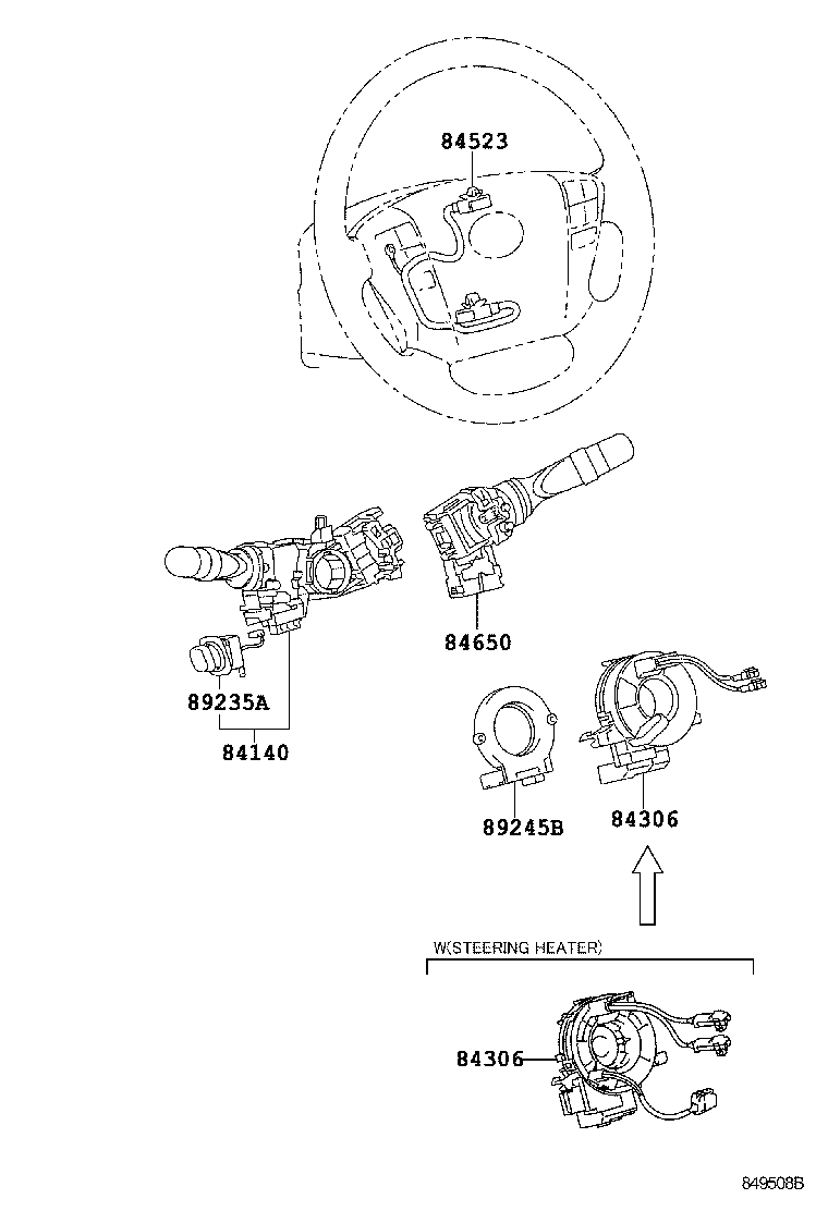 84720-60141 SWITCH ASSY, PATTERN SELECT, NO.1 product image