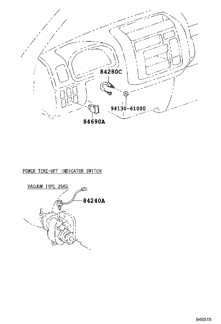 84240-37040 SWITCH ASSY, POWER TAKE-OFF INDICATOR product image