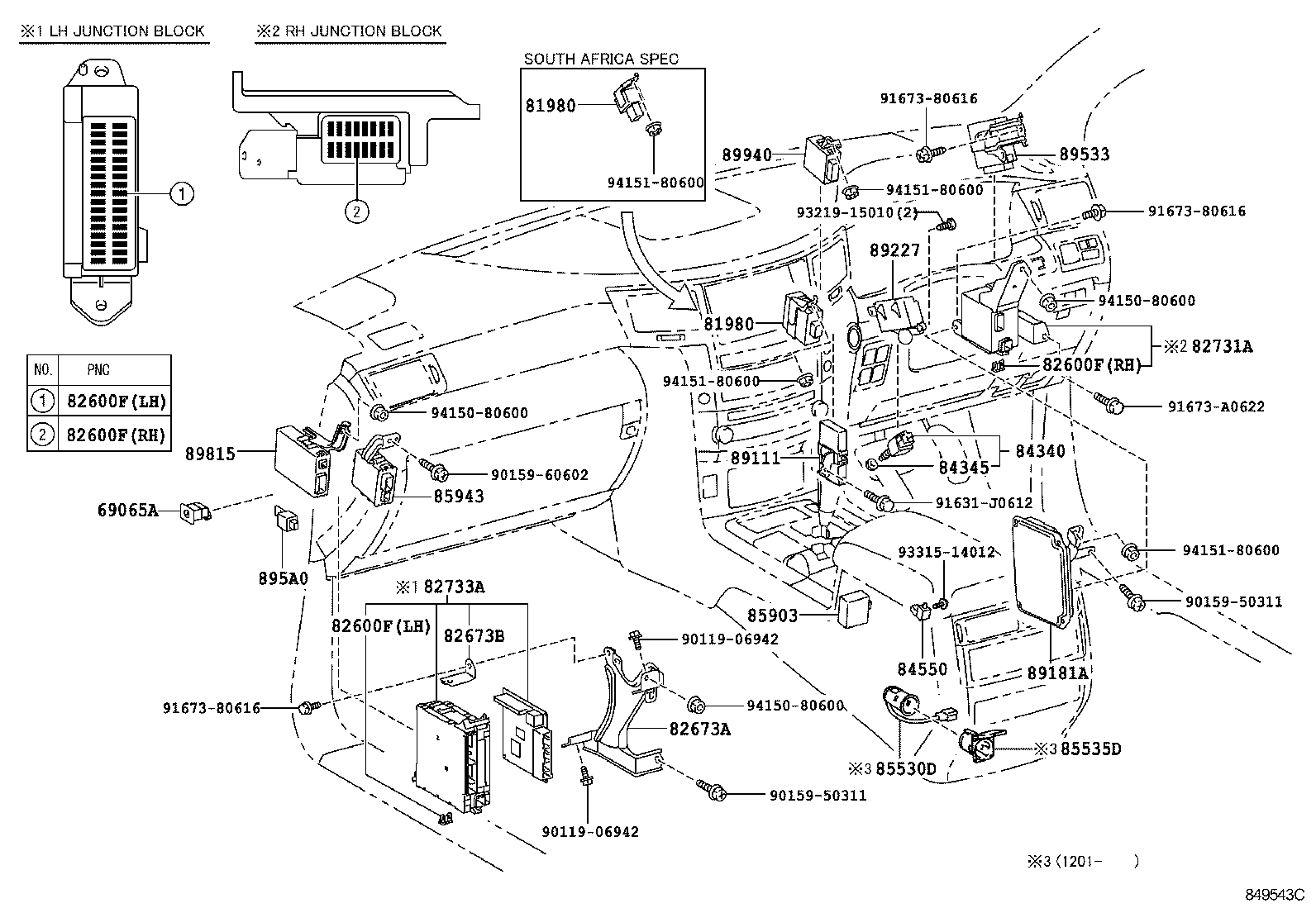 84720-60152 SWITCH ASSY, PATTERN SELECT, NO.1 product image