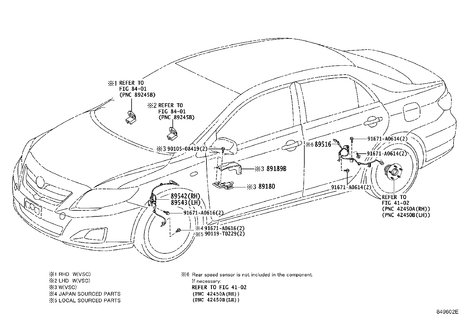 89543-02130 SENSOR, SPEED, FRONT LH product image