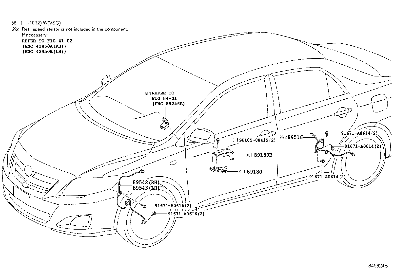 Toyota 89543-12100 SENSOR, SPEED, FRONT LH