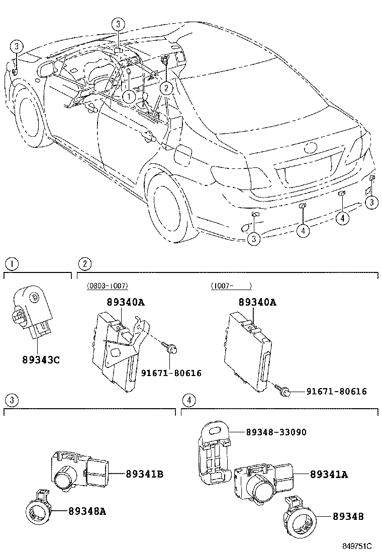 Toyota 89348-33040-J2 RETAINER, ULTRASONIC SENSOR, NO.1