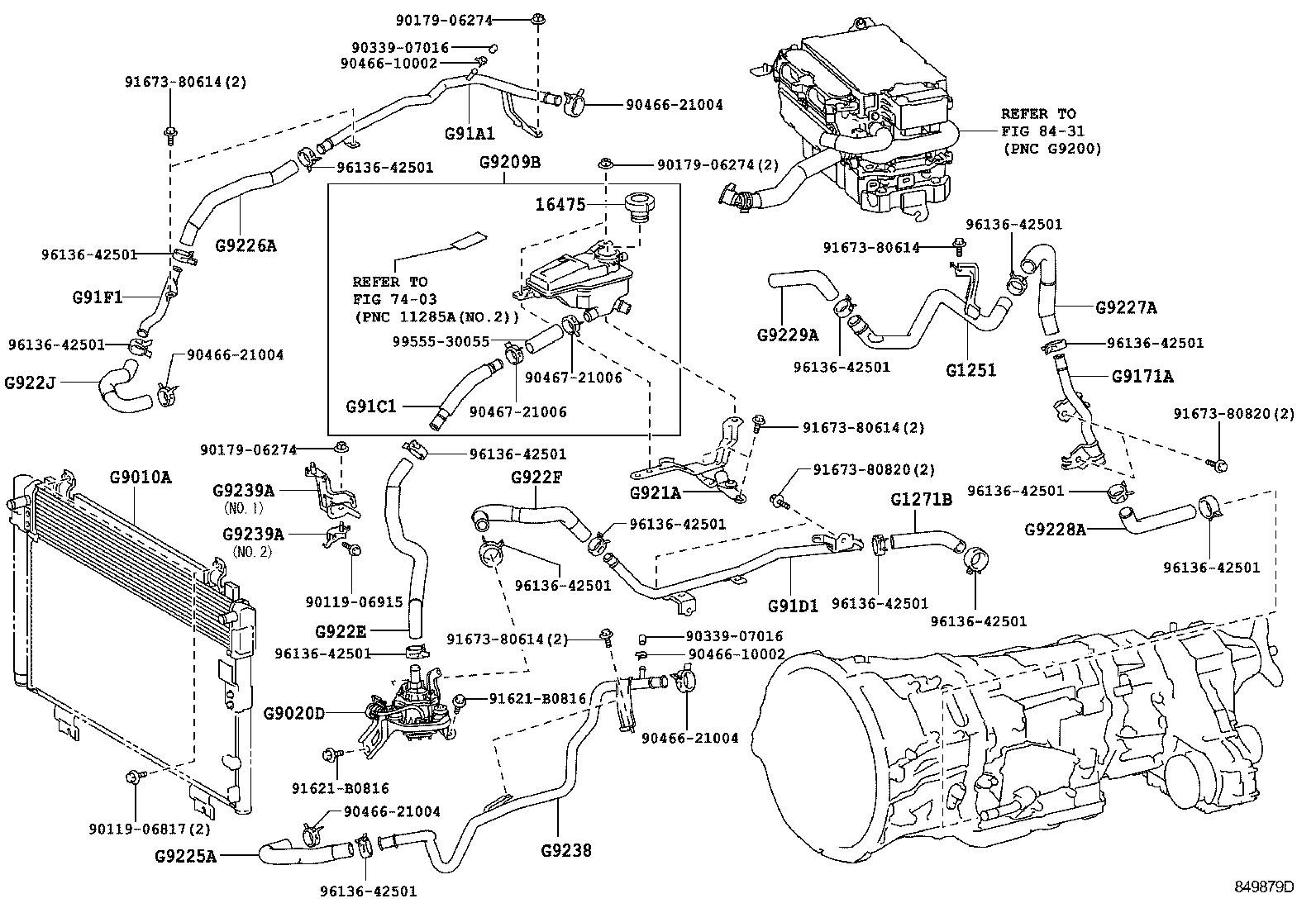 Toyota G9141-50010 BRACKET SUB-ASSY, HV WATER PUMP