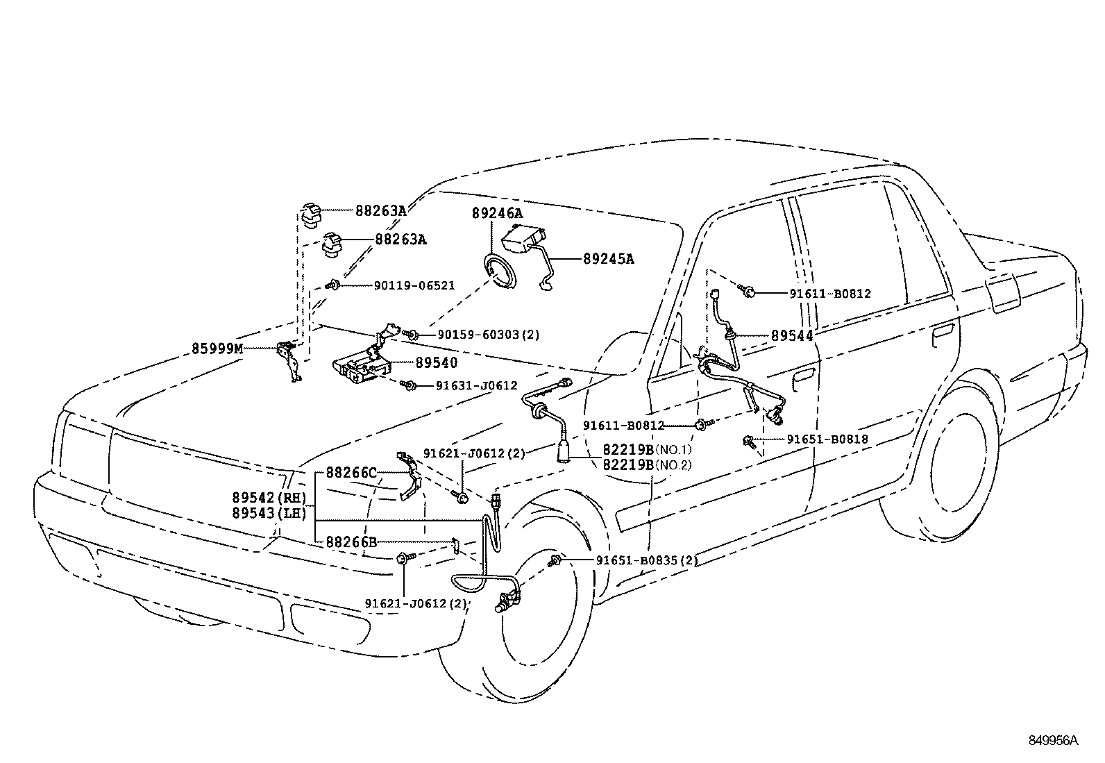 89545-43020 SENSOR, SPEED, REAR RH product image