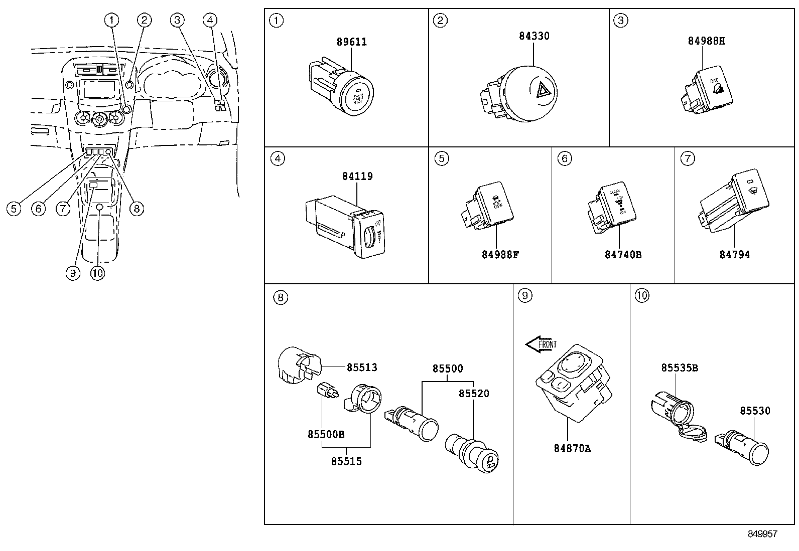 84040-42010 MASTER SWITCH ASSY,MULTIPLEX NETWORK product image