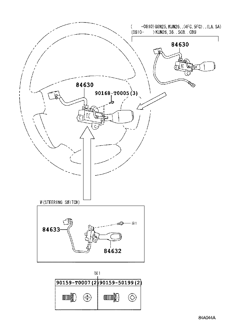 Toyota 84630-71030 SWITCH ASSY, CRUISE CONTROL MAIN