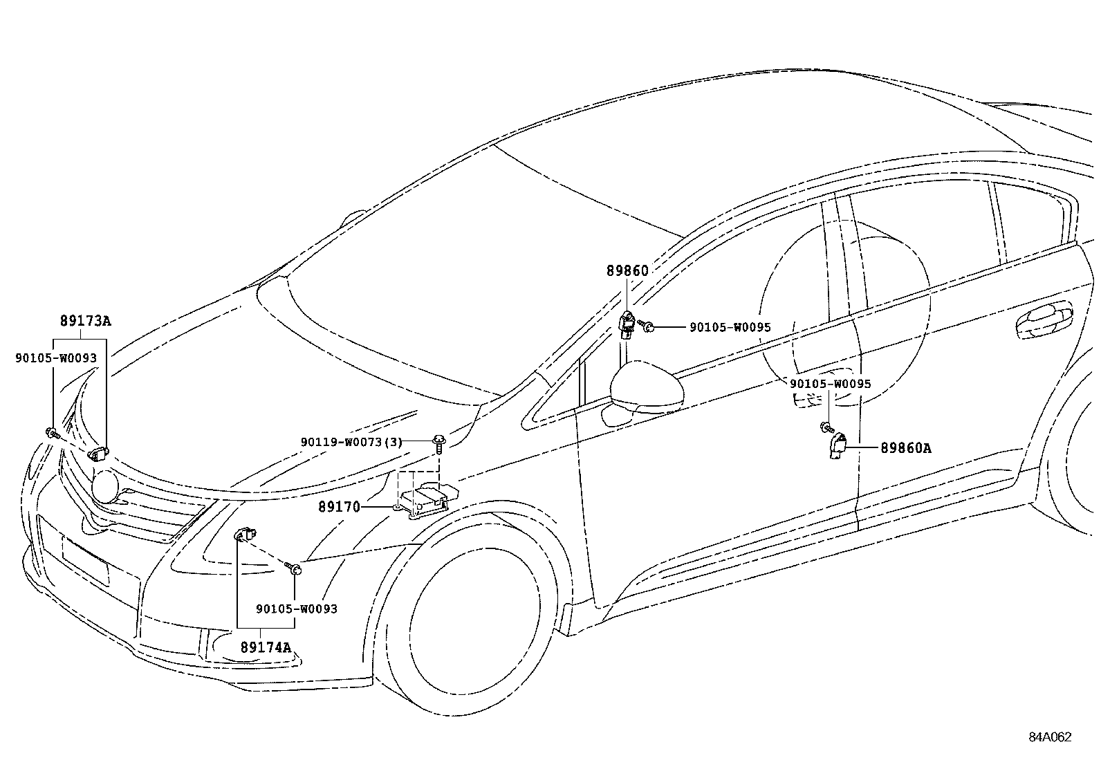 89170-05240 SENSOR ASSY, AIR BAG product image