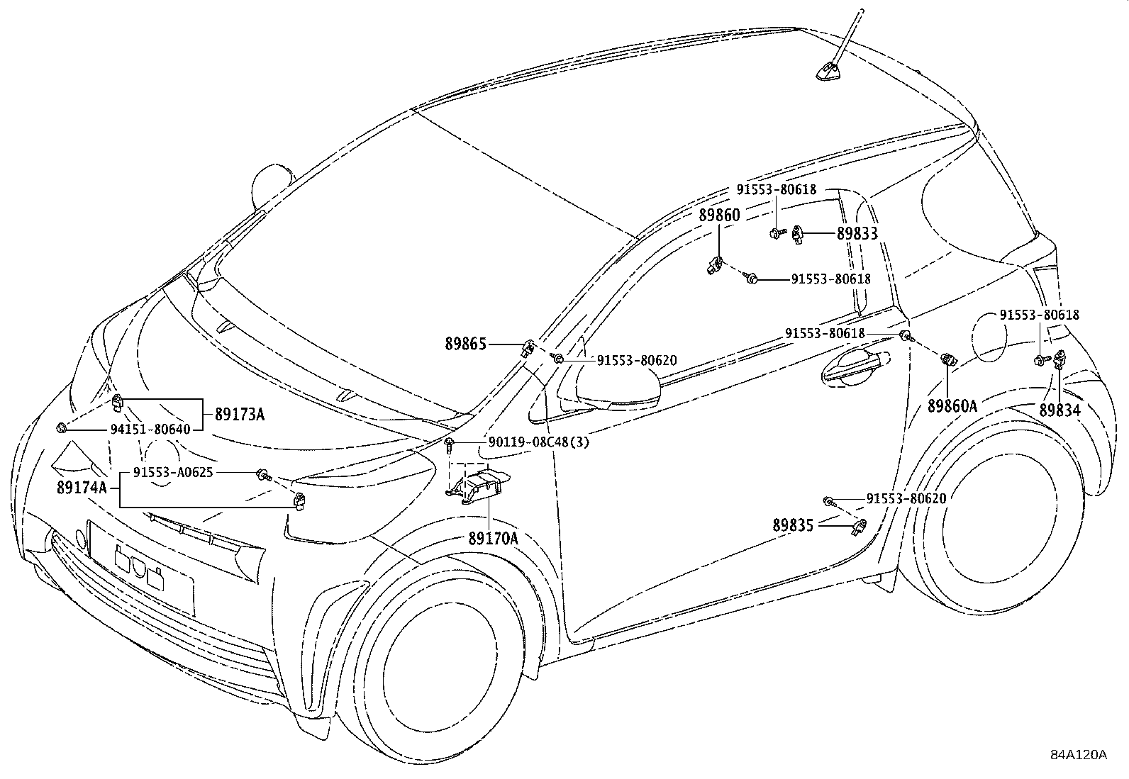 89173-79055 SENSOR, AIR BAG, FRONT RH product image