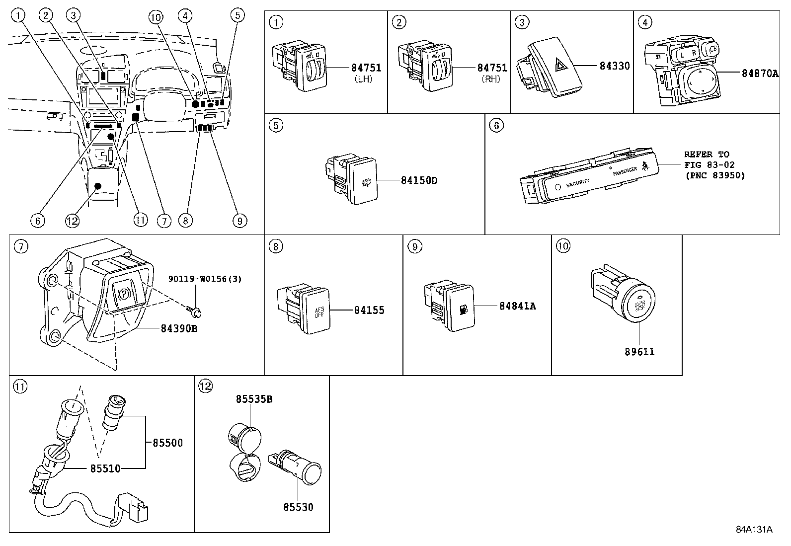 82730-05220 BLOCK ASSY, INSTRUMENT PANEL JUNCTION product image