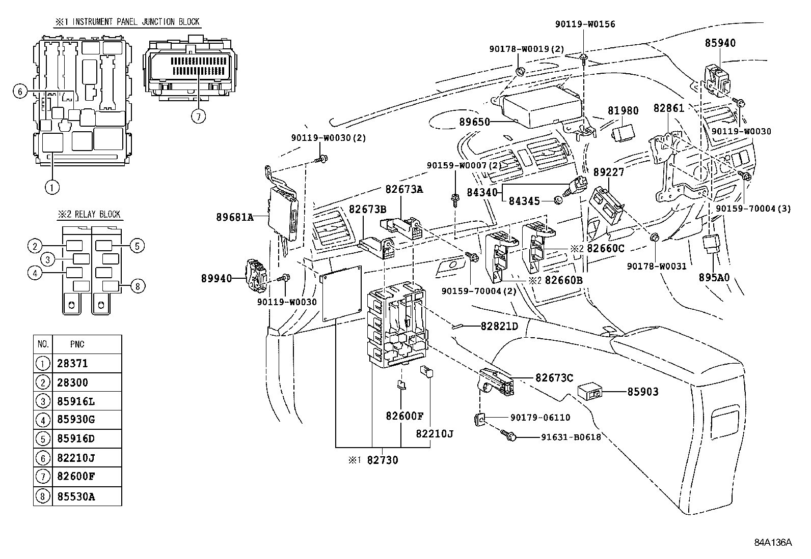 82730-05220 BLOCK ASSY, INSTRUMENT PANEL JUNCTION product image