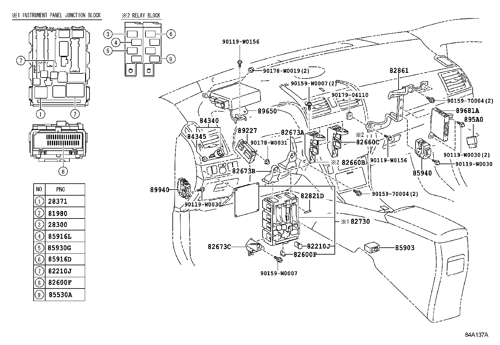 82730-05220 BLOCK ASSY, INSTRUMENT PANEL JUNCTION product image