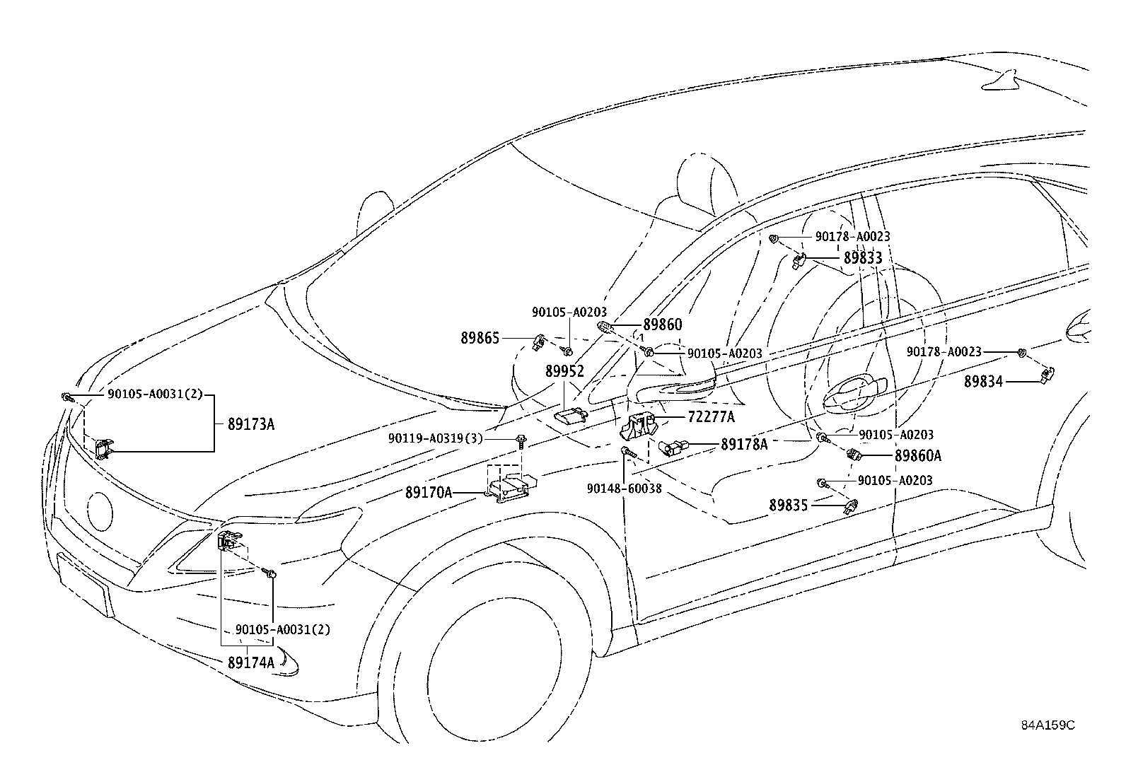 89173-09620 SENSOR, AIR BAG, FRONT RH product image