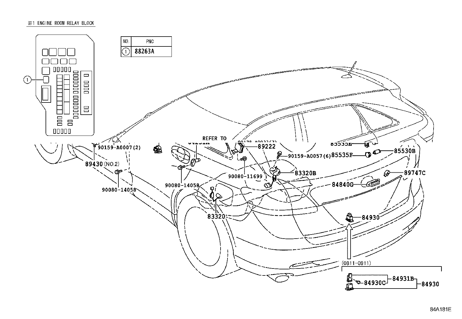 Toyota 89543-0T011 SENSOR, SPEED, FRONT LH