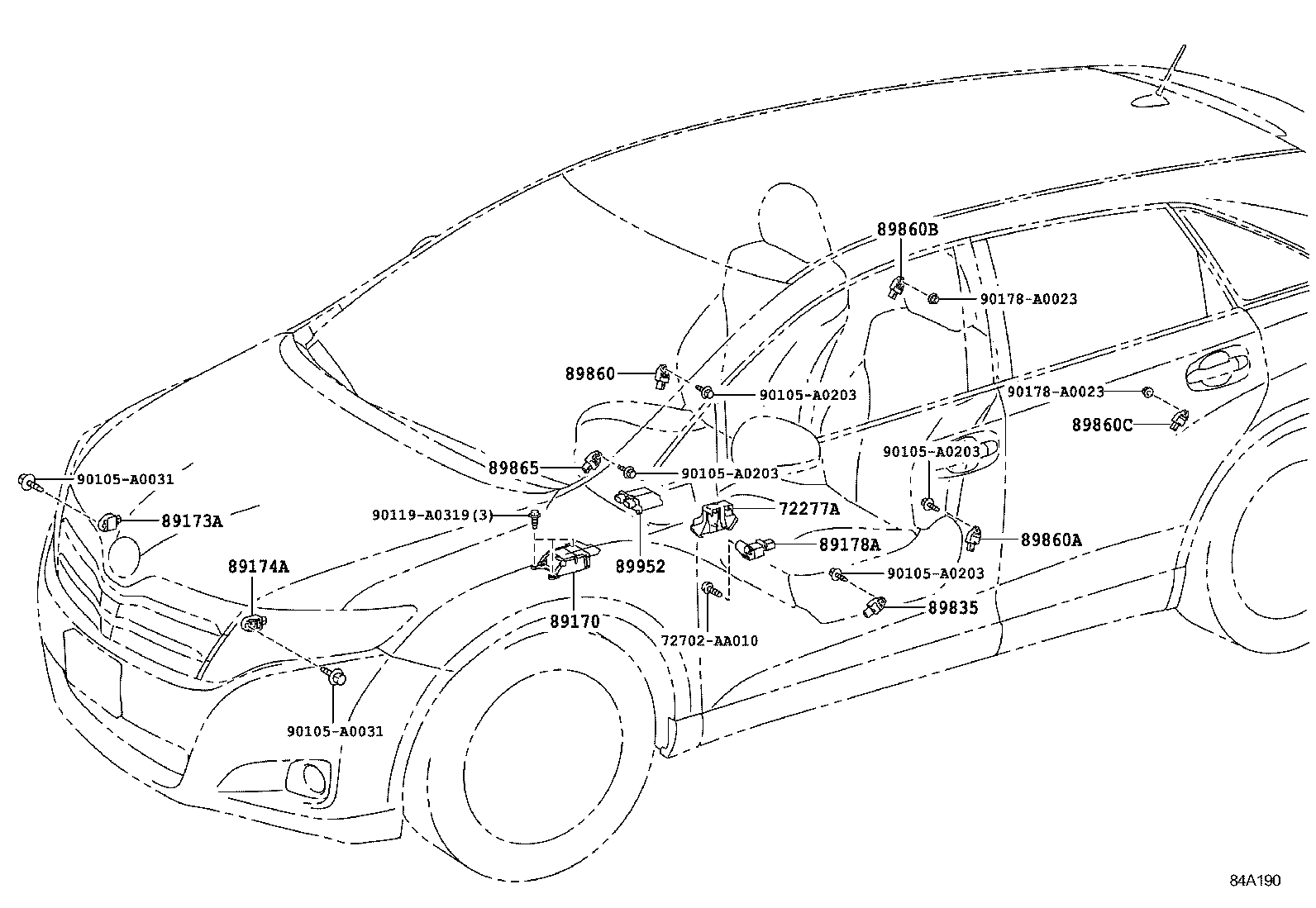89170-0T010 SENSOR ASSY, AIR BAG product image