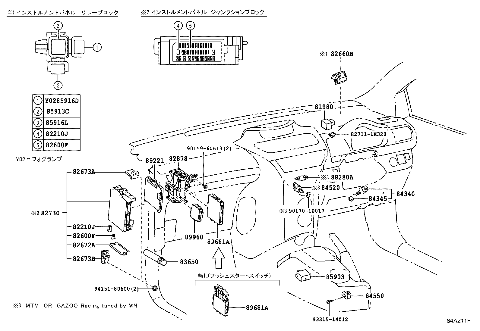 84152-52081 SWITCH, HEADLAMP LEVELING product image
