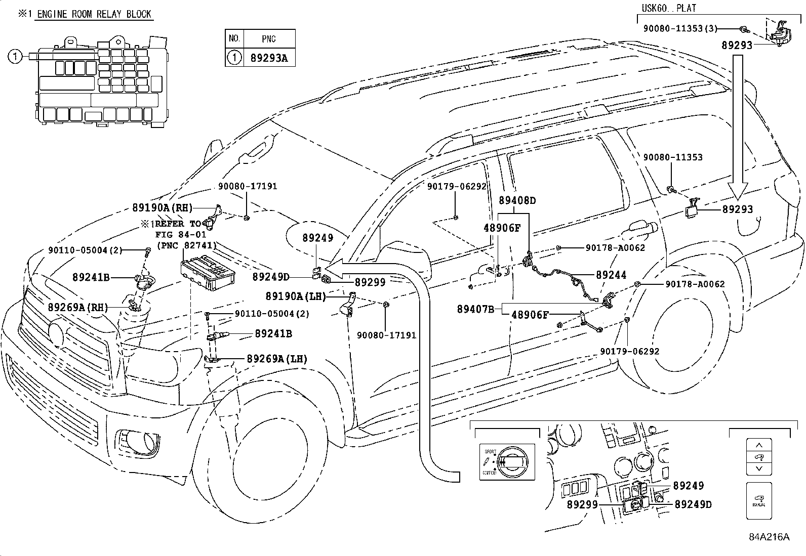 89299-0C010 SWITCH, SUSPENSION CONTROL product image