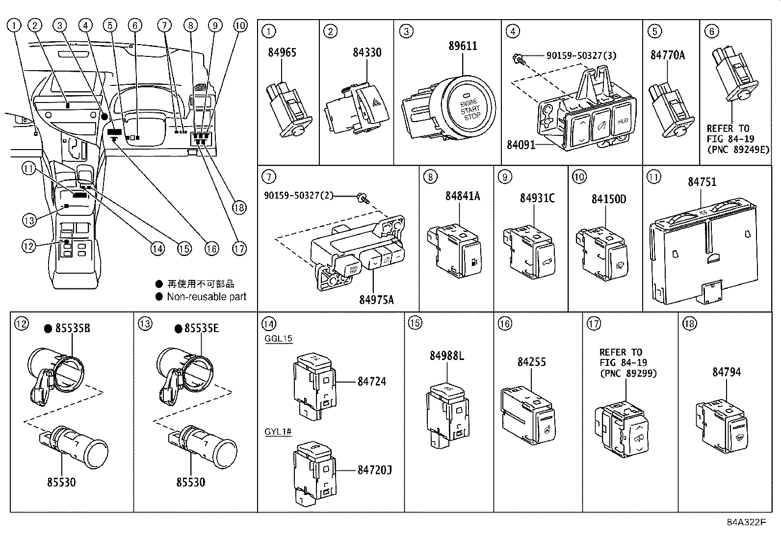 84140-48160 SWITCH ASSY, HEADLAMP DIMMER product image