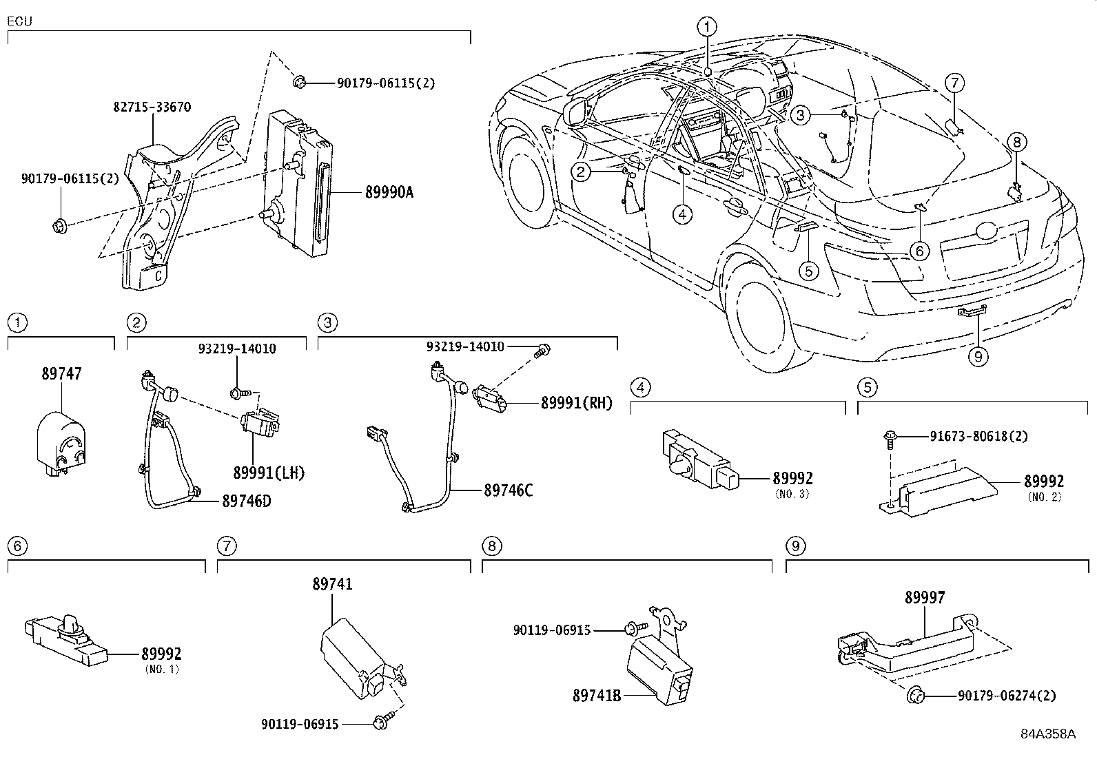 89741-33460 RECEIVER, DOOR CONTROL product image