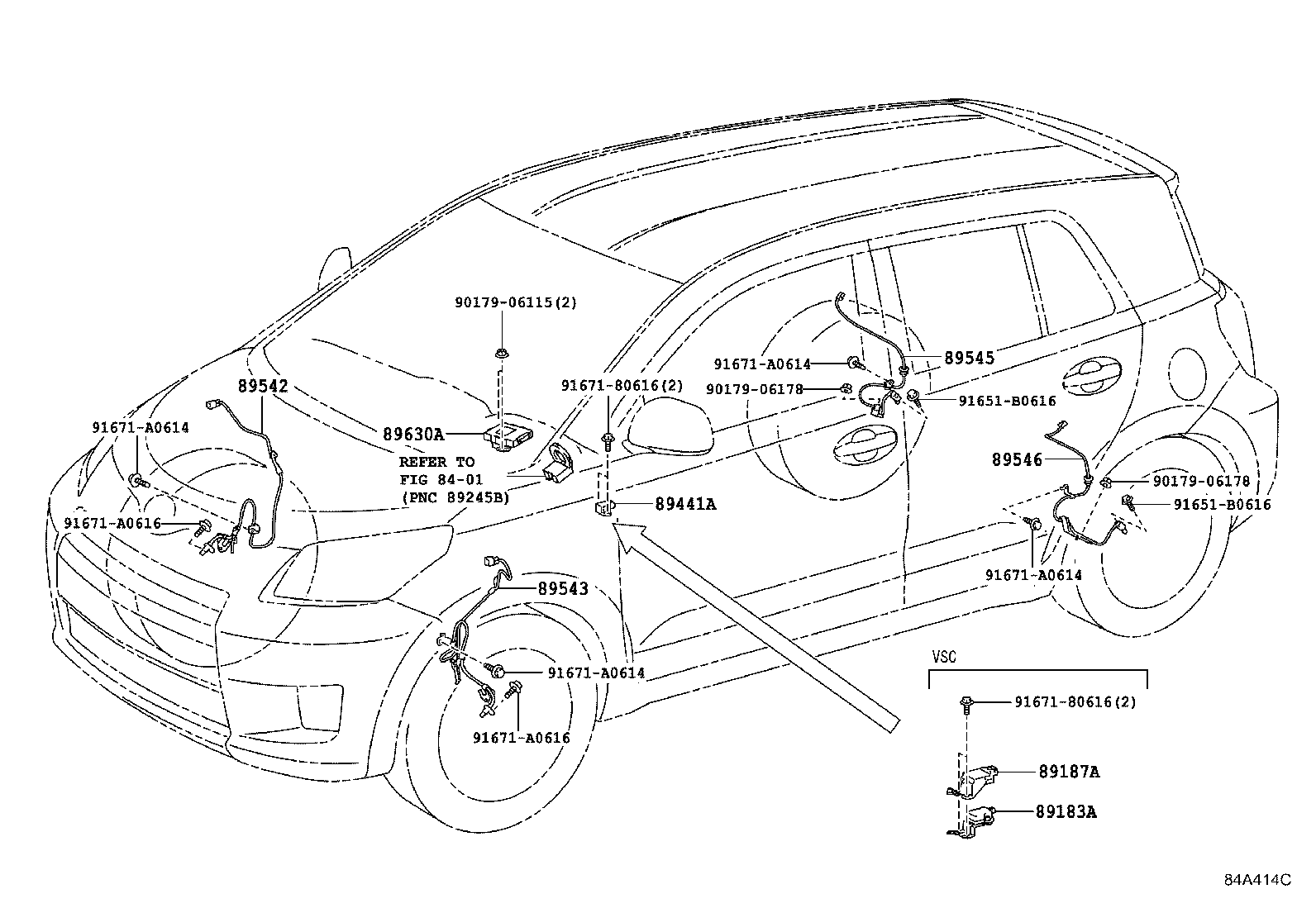 89545-52040 SENSOR, SPEED, REAR RH product image
