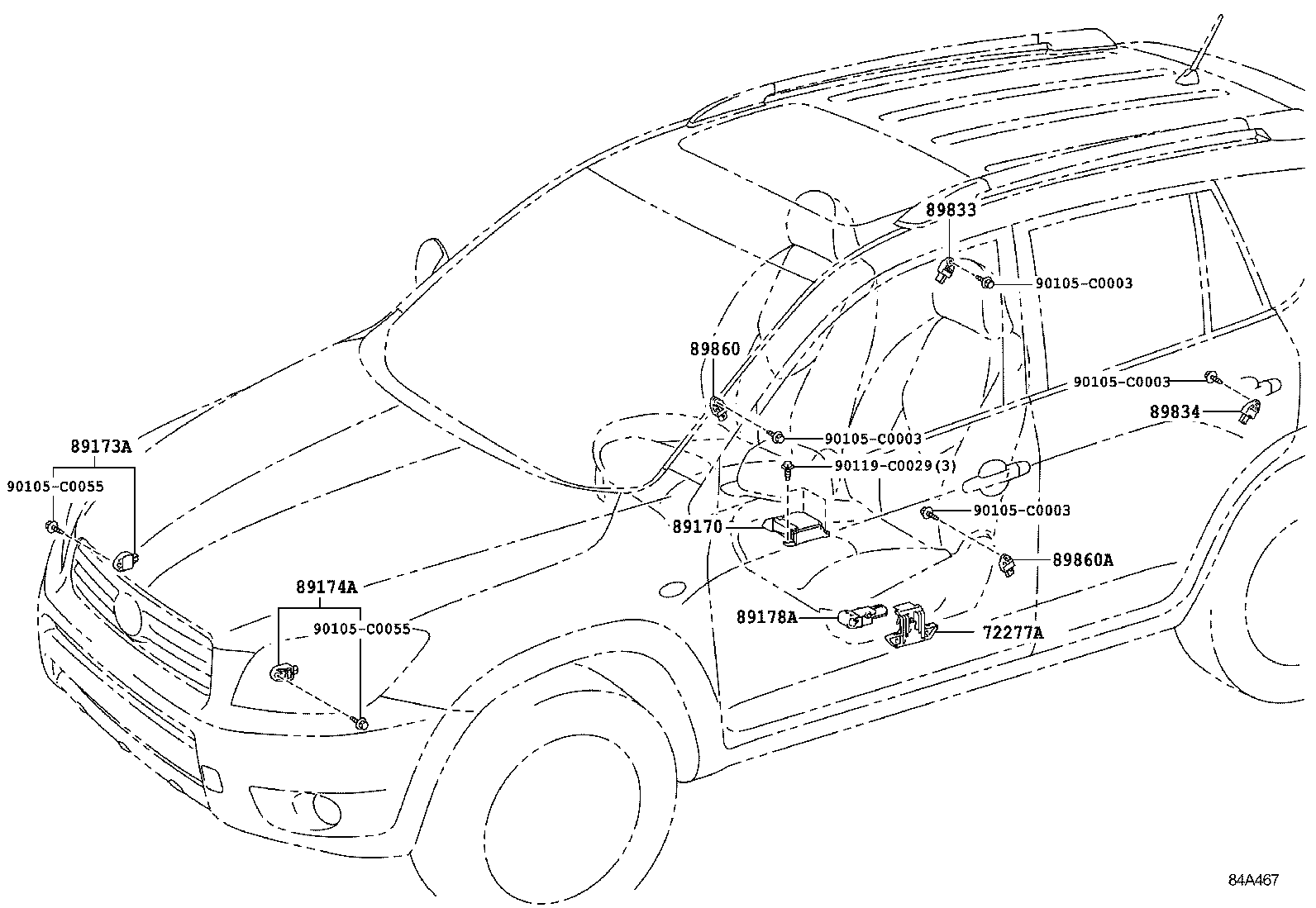 89170-0R050 SENSOR ASSY, AIR BAG product image