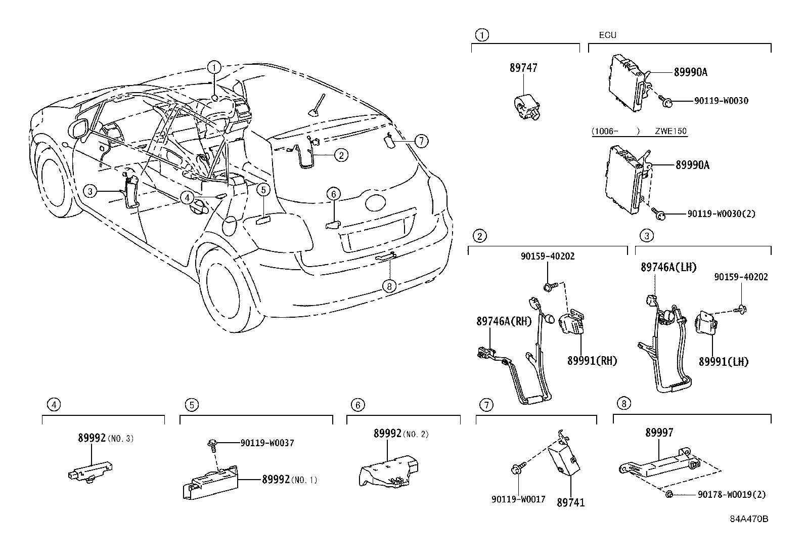 89740-02011 RECEIVER, DOOR CONTROL product image
