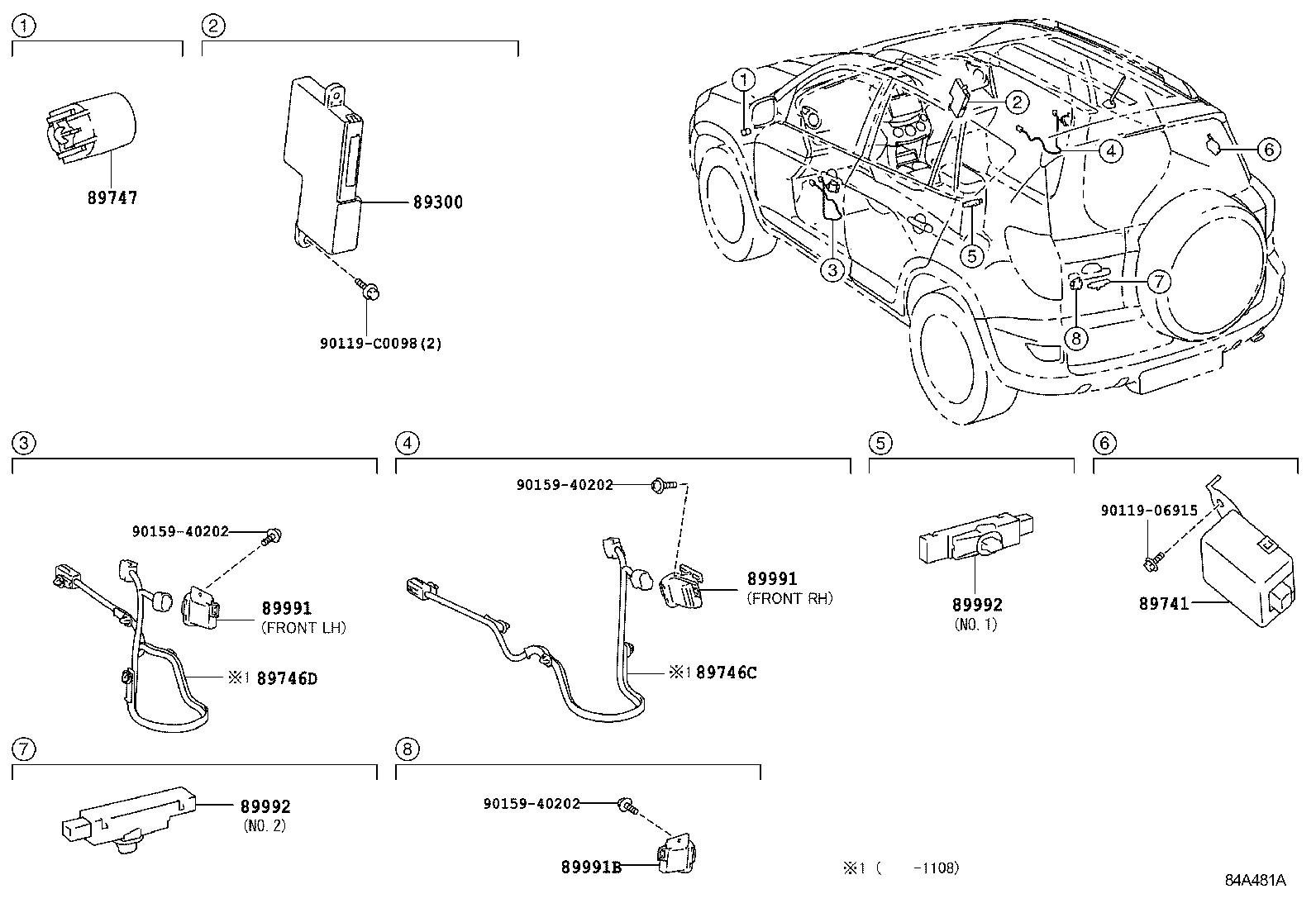 89746-0R040 HARNESS, ELECTRICAL KEY WIRE, NO.2 product image