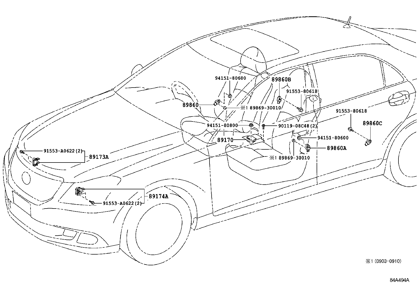 89170-30A40 SENSOR ASSY, AIR BAG product image
