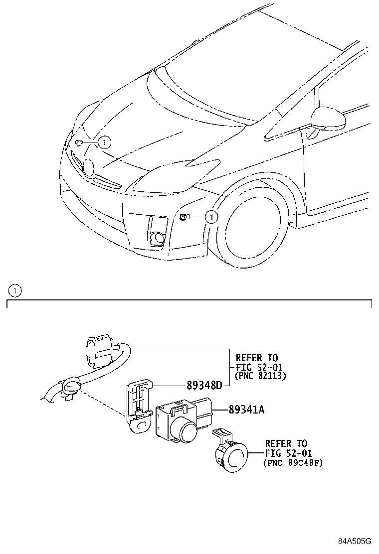 Toyota 89341-28480-C0 SENSOR, ULTRASONIC, NO.1