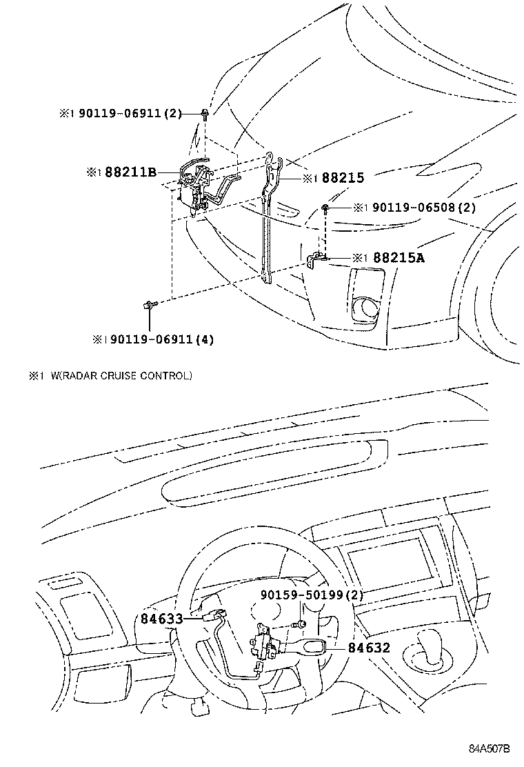 Toyota 84632-58011 SWITCH, CRUISE CONTROL MAIN
