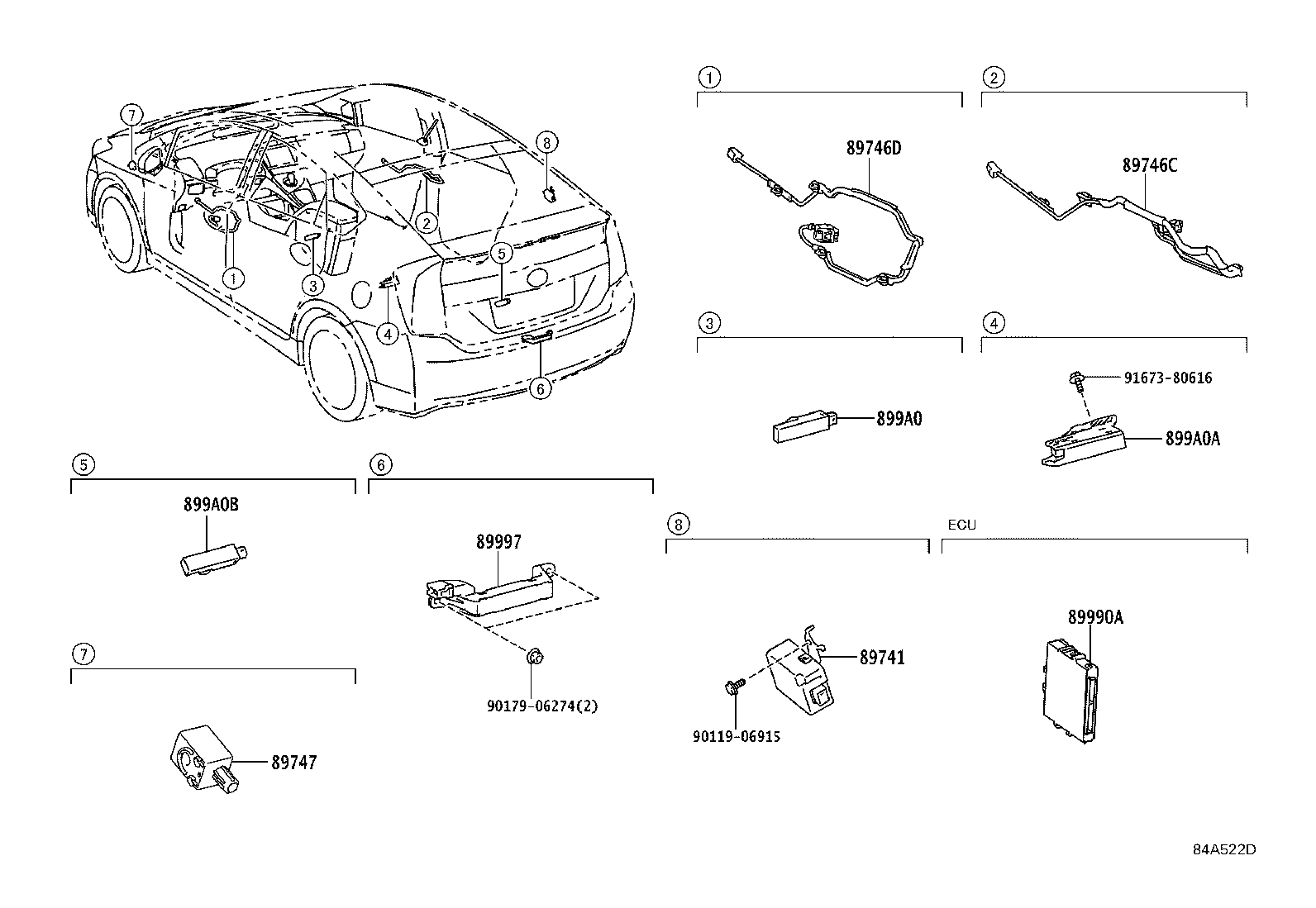 Toyota 89990-47080 COMPUTER ASSY, SMART KEY