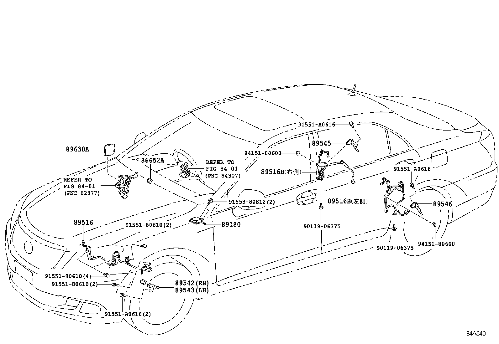 89516-30210 WIRE, SKID CONTROL SENSOR product image