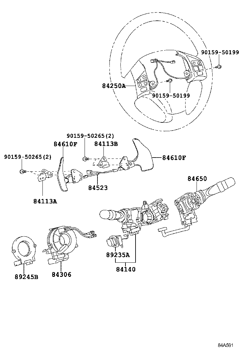 84040-53190 MASTER SWITCH ASSY, POWER WINDOW REGULATOR product image