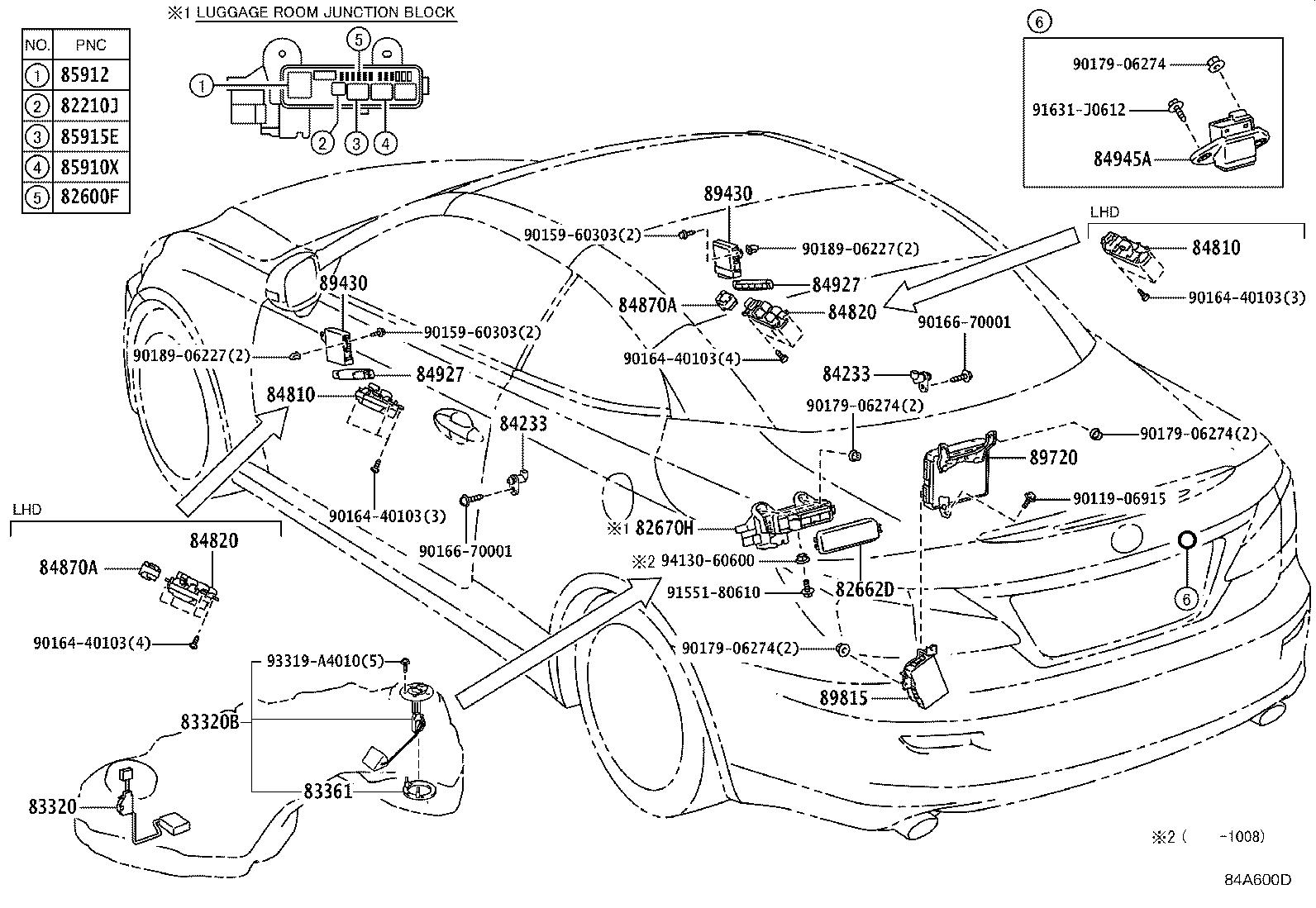 84040-53140 MASTER SWITCH ASSY, POWER WINDOW REGULATOR product image
