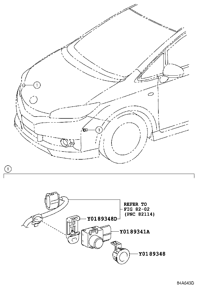 89348-12010-B8 RETAINER, ULTRASONIC SENSOR, NO.1 product image