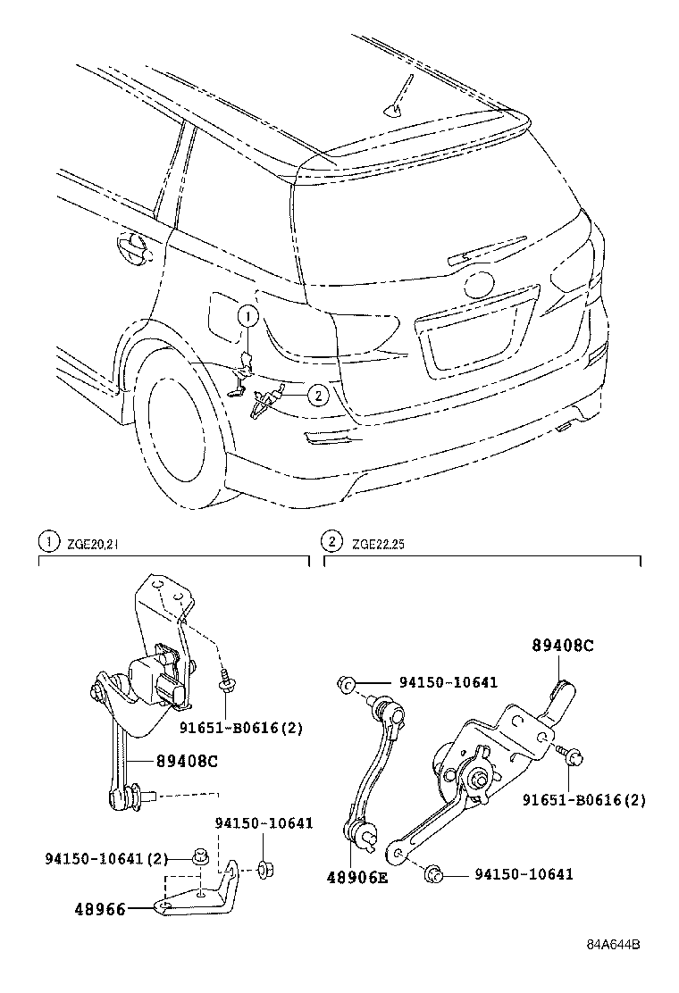 89408-68050 SENSOR SUB-ASSY, HEIGHT CONTROL, REAR LH product image