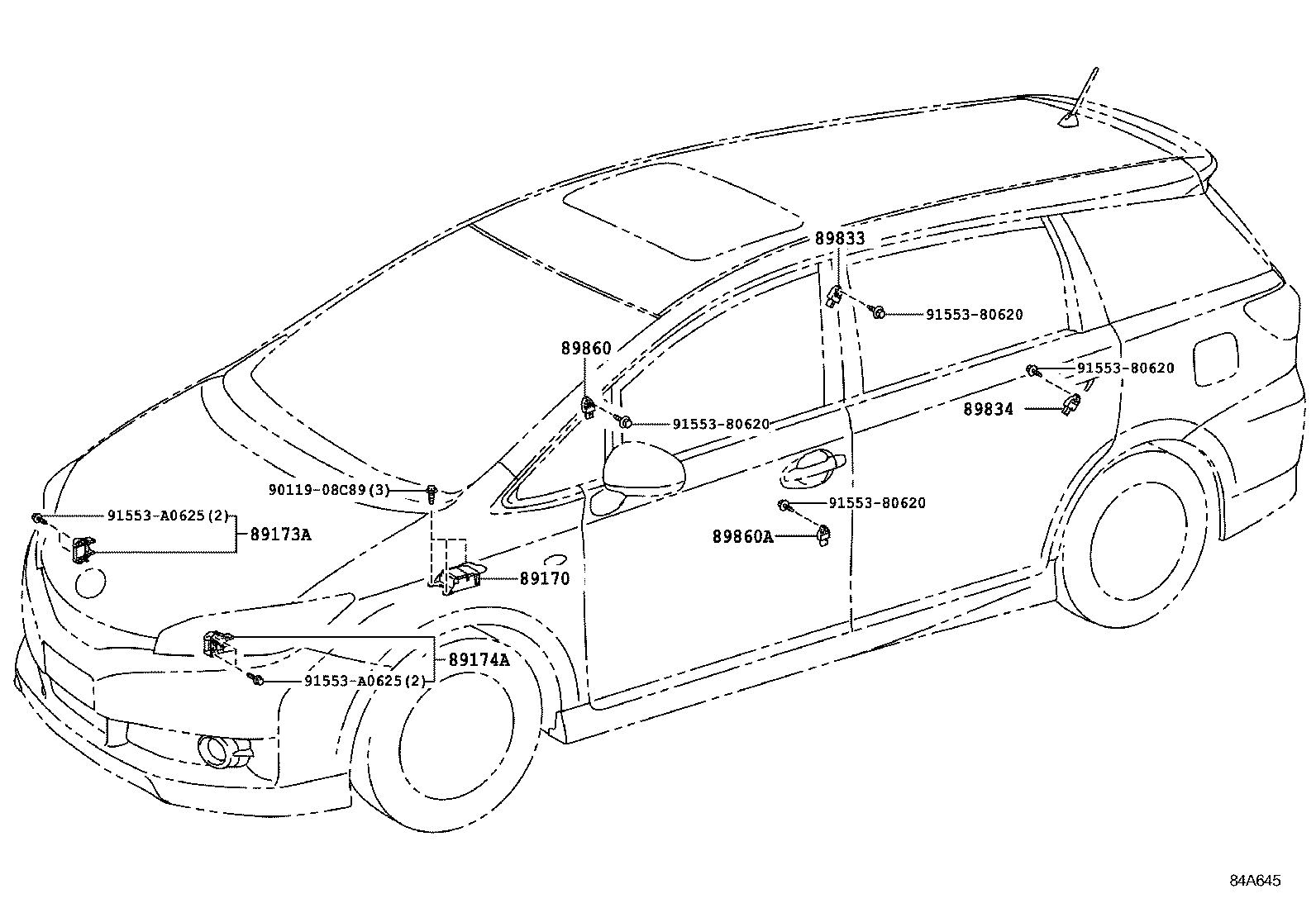 89170-68030 SENSOR ASSY, AIR BAG product image