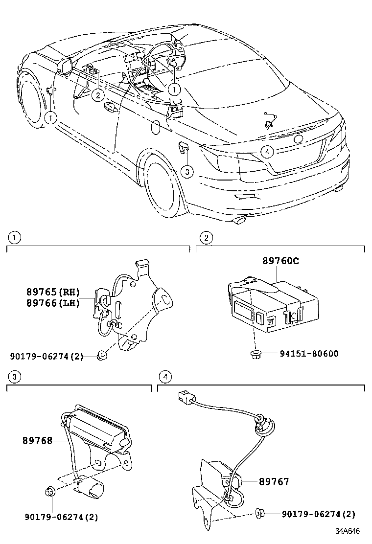 89767-53010 ANTENNA, TIRE PRESSURE, REAR RH product image