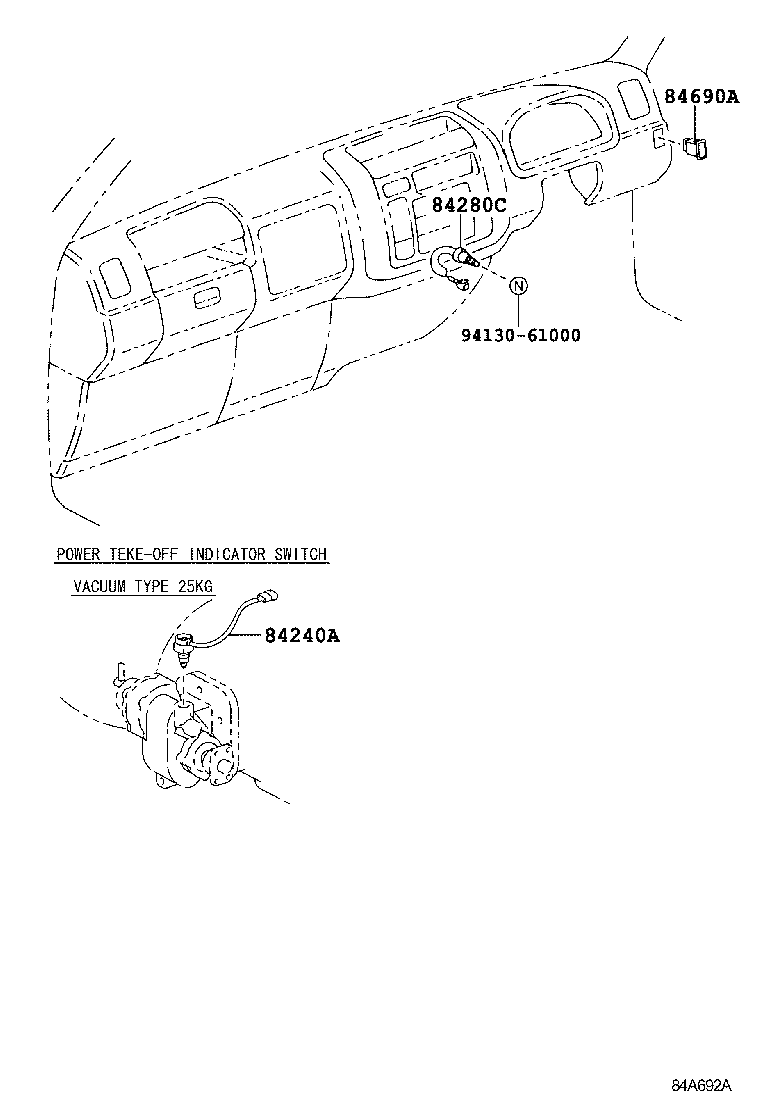 84240-37022 SWITCH ASSY, POWER TAKE-OFF INDICATOR product image