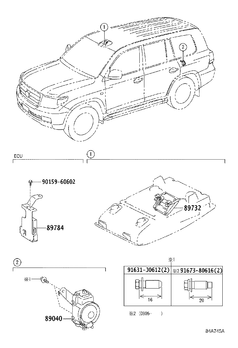 89732-60040 SENSOR, THEFT WARNING RADAR product image