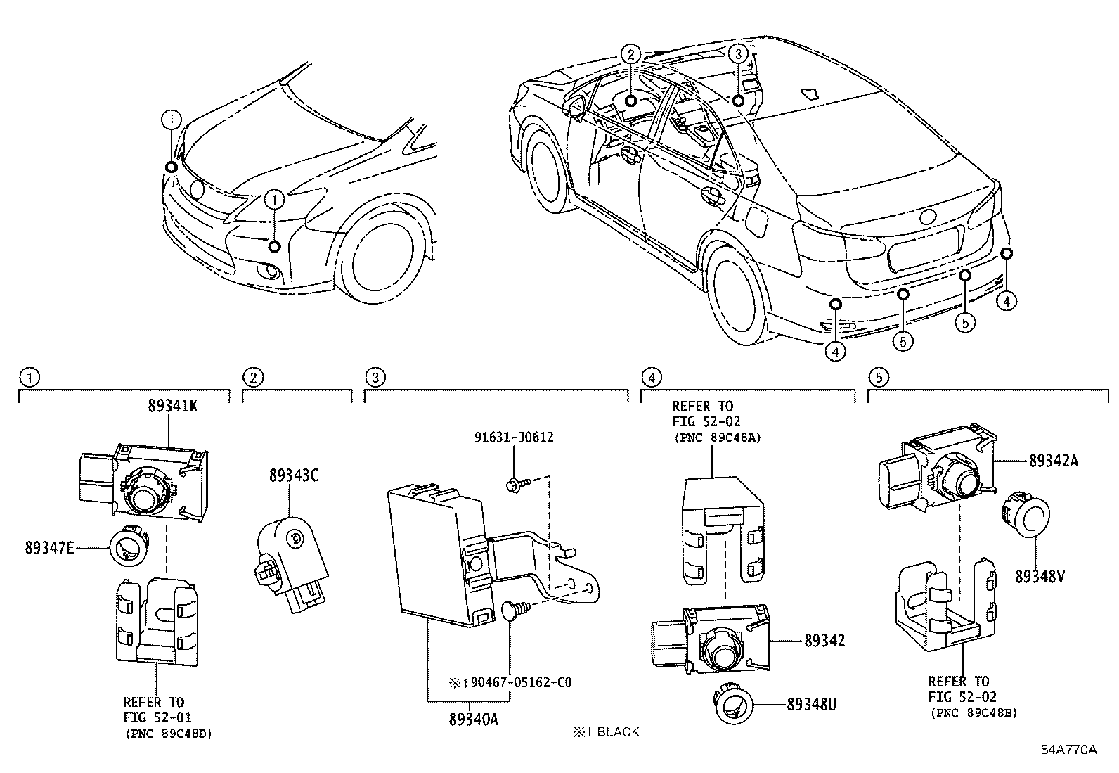 Toyota 89341-33110-C3 SENSOR, ULTRASONIC, FRONT CORNER