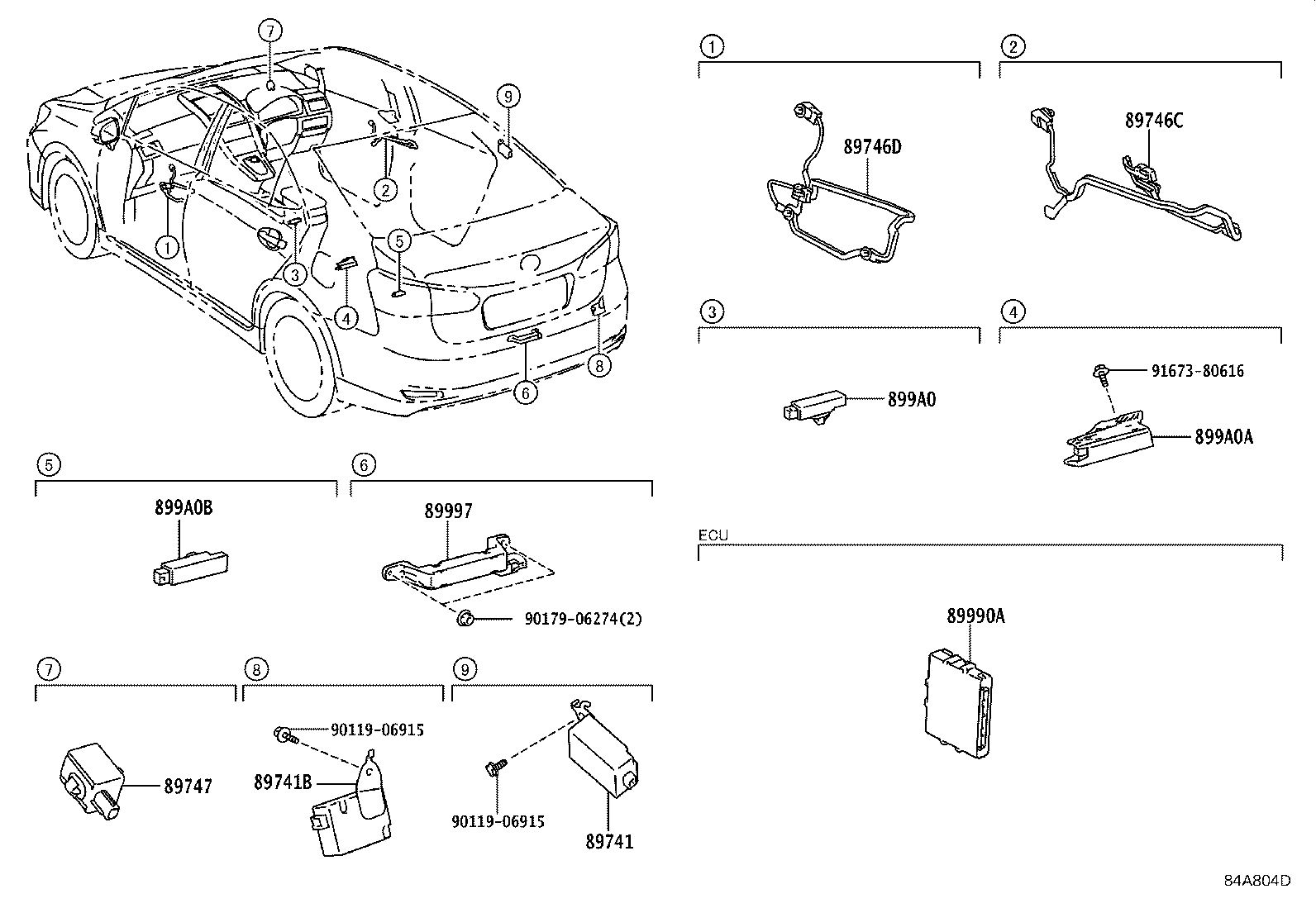 89740-75110 RECEIVER, DOOR CONTROL product image