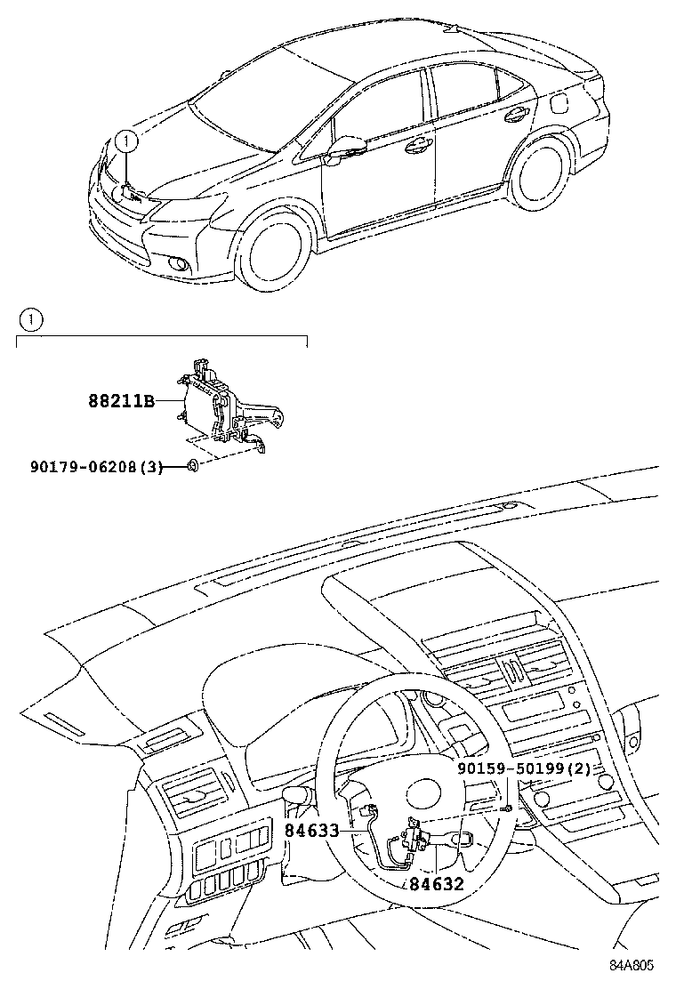 88210-75030 SENSOR ASSY, MILLIMETER WAVE RADAR product image
