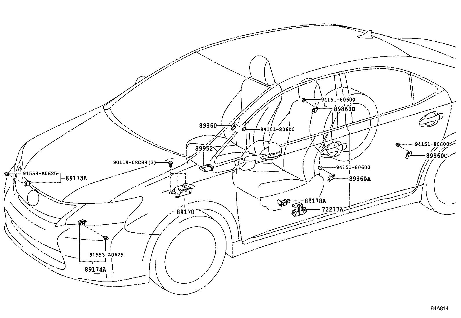 89170-75060 SENSOR ASSY, AIR BAG product image